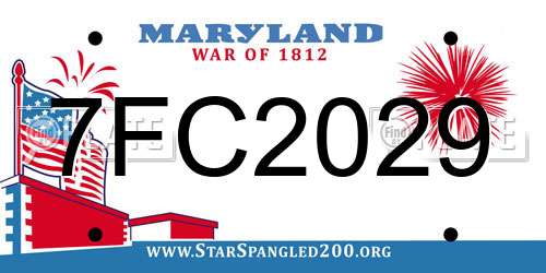 7FC2029 Maryland License Plate