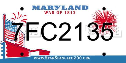 7FC2135 Maryland License Plate