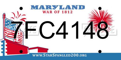7FC4148 Maryland License Plate