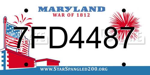 7FD4487 Maryland License Plate