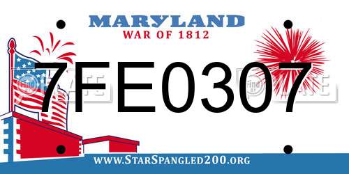 7FE0307 Maryland License Plate