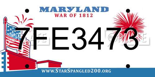 7FE3473 Maryland License Plate
