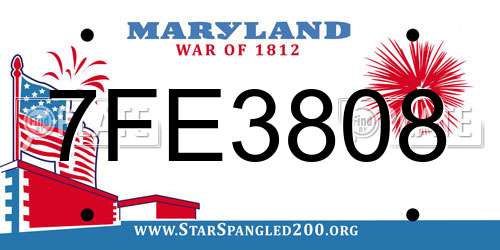 7FE3808 Maryland License Plate