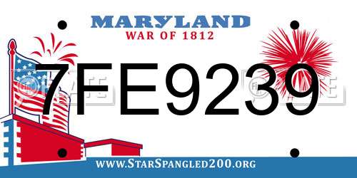 7FE9239 Maryland License Plate
