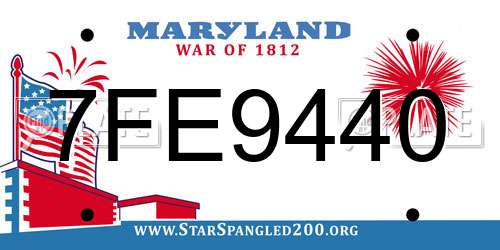 7FE9440 Maryland License Plate