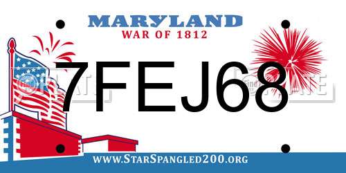 7FEJ68 Maryland License Plate
