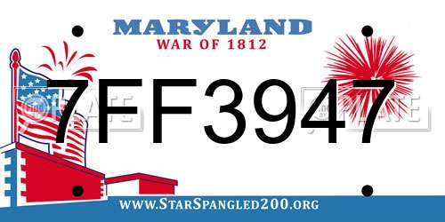 7FF3947 Maryland License Plate