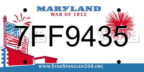 7FF9435 Maryland License Plate