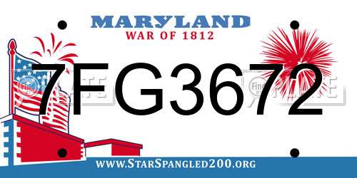 7FG3672 Maryland License Plate