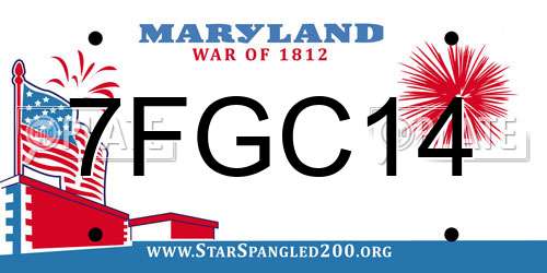 7FGC14 Maryland License Plate