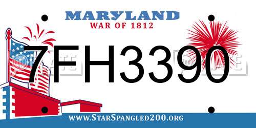7FH3390 Maryland License Plate