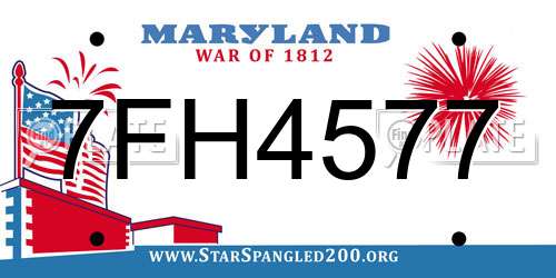 7FH4577 Maryland License Plate
