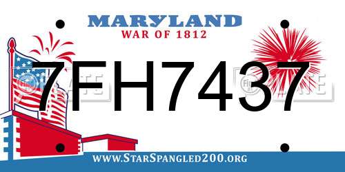 7FH7437 Maryland License Plate