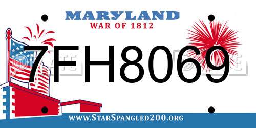 7FH8069 Maryland License Plate
