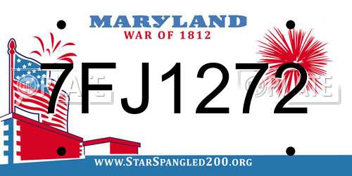 7FJ1272 Maryland License Plate