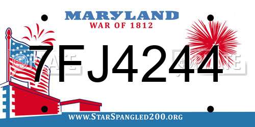 7FJ4244 Maryland License Plate