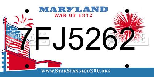 7FJ5262 Maryland License Plate