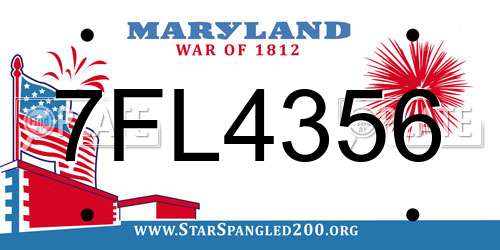 7FL4356 Maryland License Plate