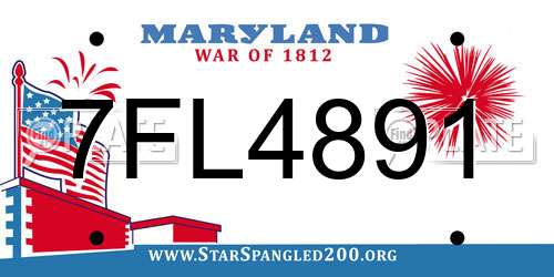 7FL4891 Maryland License Plate