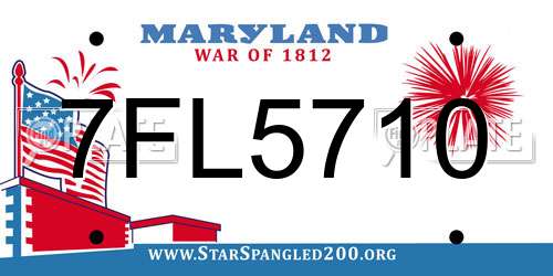 7FL5710 Maryland License Plate