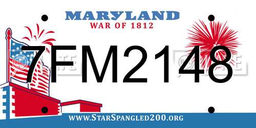 7FM2148 Maryland License Plate