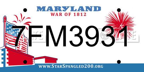 7FM3931 Maryland License Plate