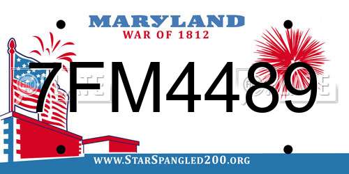 7FM4489 Maryland License Plate