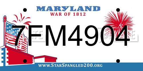 7FM4904 Maryland License Plate