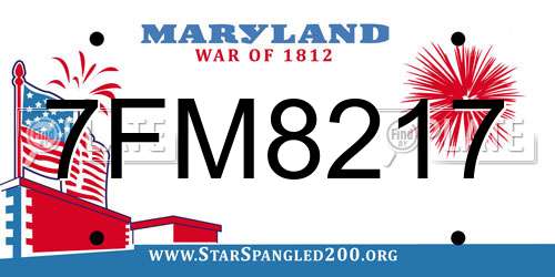 7FM8217 Maryland License Plate