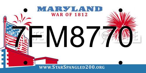 7FM8770 Maryland License Plate