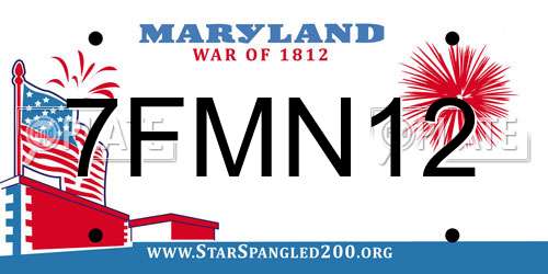 7FMN12 Maryland License Plate