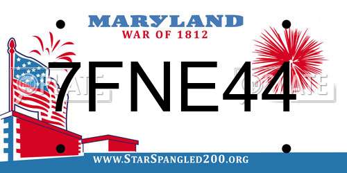 7FNE44 Maryland License Plate