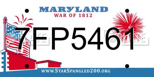 7FP5461 Maryland License Plate