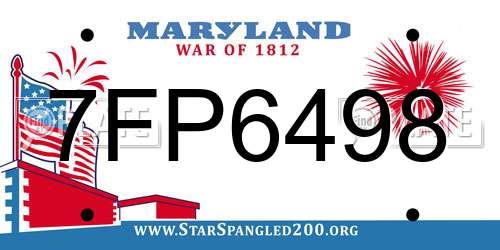 7FP6498 Maryland License Plate