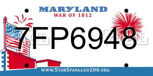 7FP6948 Maryland License Plate
