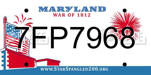 7FP7968 Maryland License Plate