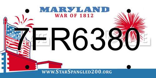 7FR6380 Maryland License Plate