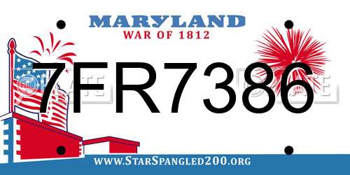 7FR7386 Maryland License Plate