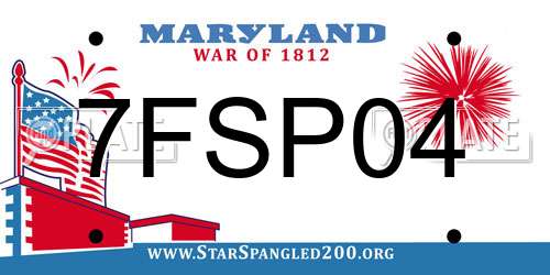 7FSP04 Maryland License Plate