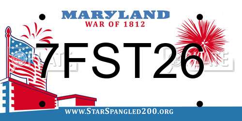 7FST26 Maryland License Plate