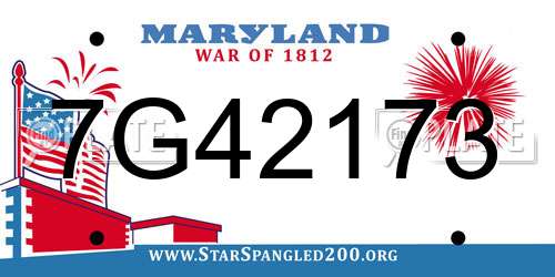 7G42173 Maryland License Plate