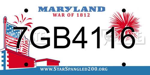 7GB4116 Maryland License Plate