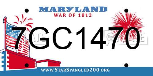 7GC1470 Maryland License Plate