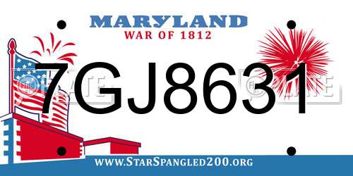 7GJ8631 Maryland License Plate