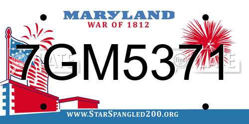 7GM5371 Maryland License Plate