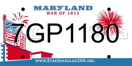 7GP1180 Maryland License Plate