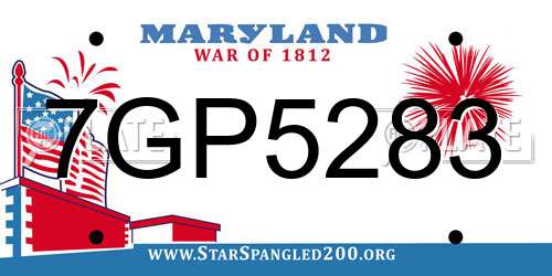 7GP5283 Maryland License Plate