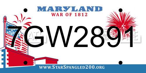 7GW2891 Maryland License Plate