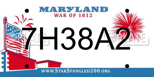 7H38A2 Maryland License Plate