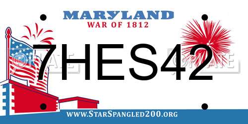7HES42 Maryland License Plate